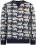 TYGO & vito sweater met all over print donkerblauw wit - Thumbnail 1