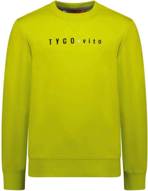 TYGO & vito sweater met tekst geel