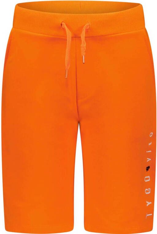 TYGO & vito sweatshort met logo oranje