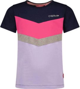 TYGO & vito T-shirt donkerblauw roze lila