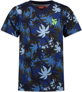 TYGO & vito T-shirt met all over print donkerblauw