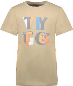 TYGO & vito T-shirt met logo beige