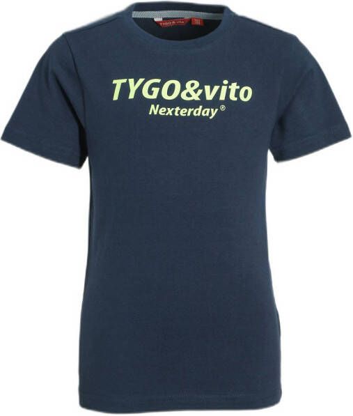 TYGO & vito T-shirt met logo donerkblauw groen