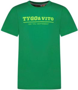 TYGO & vito T-shirt met logo groen