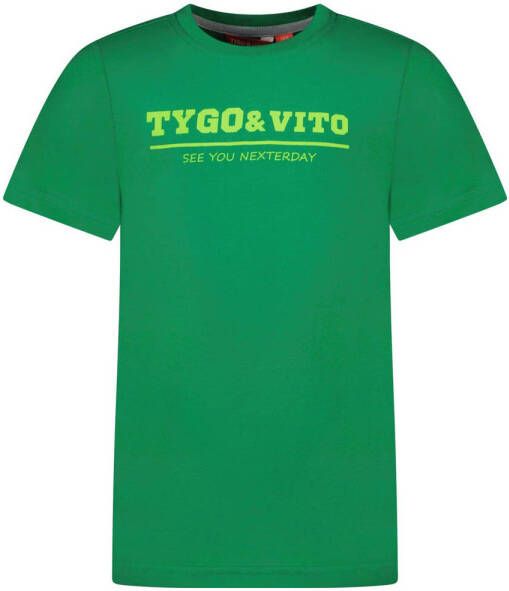 TYGO & vito T-shirt met logo groen