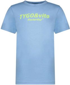 TYGO & vito T-shirt met logo lichtblauw