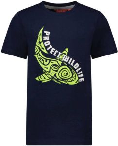 TYGO & vito T-shirt met printopdruk donkerblauw groen
