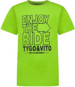 TYGO & vito T-shirt met printopdruk felgroen