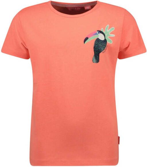 TYGO & vito T-shirt met printopdruk koraalroze