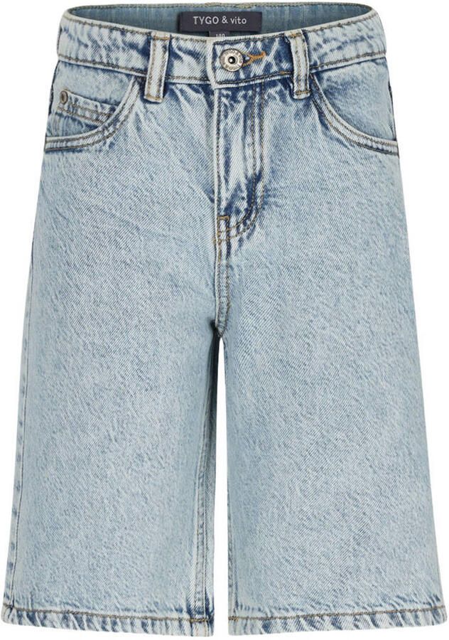 TYGO & vito denim loose short light blue denim
