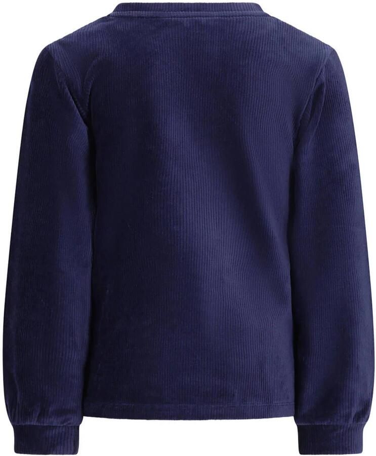 TYGO & vito fluwelen trui donkerblauw Meisjes Fluweel Ronde hals Effen maat 122-128