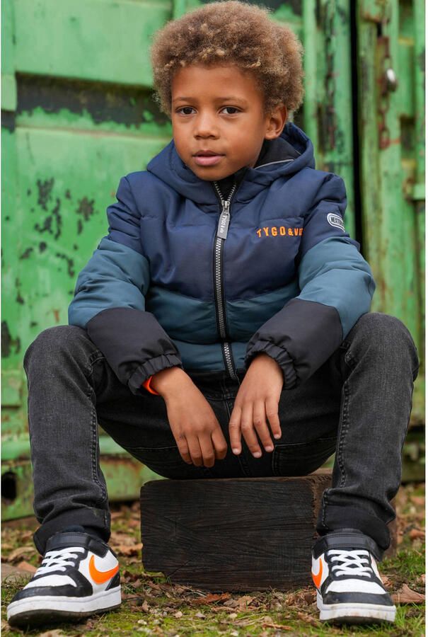 TYGO & vito gewatteerde jas winter donkerblauw