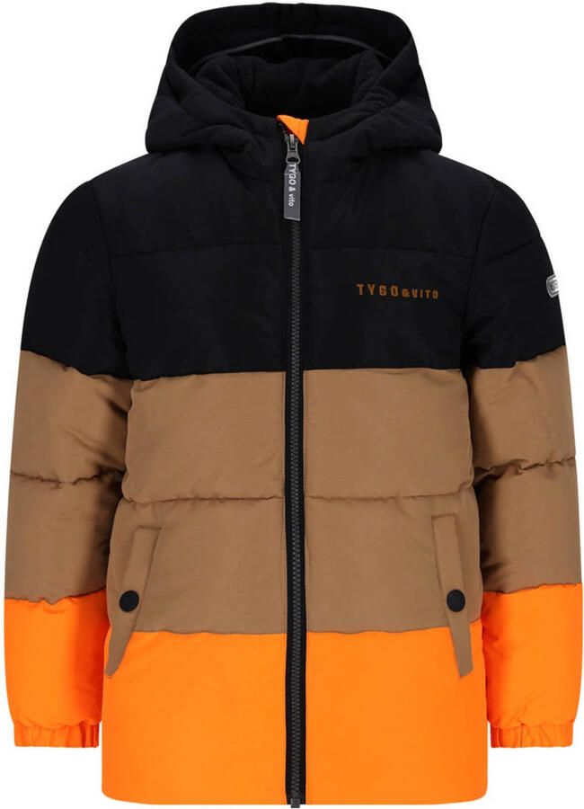 TYGO & vito gewatteerde jas winter oranje