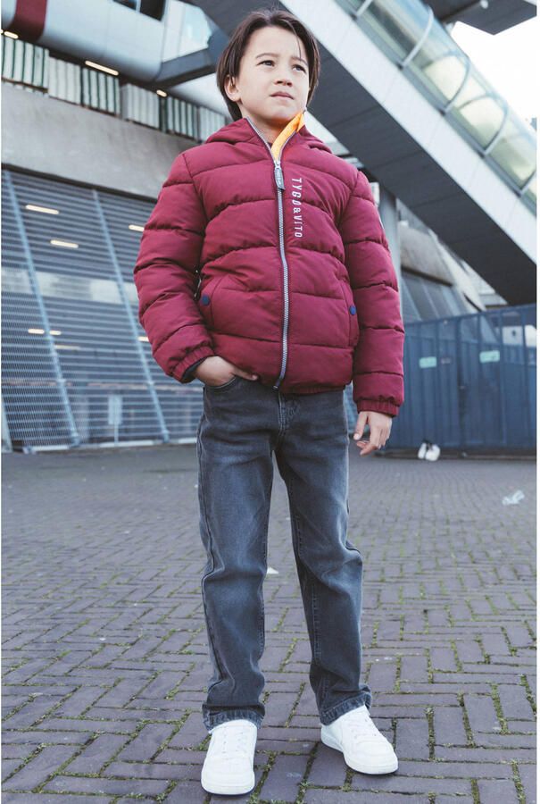 TYGO & vito gewatteerde winterjas donkerrood - Foto 2