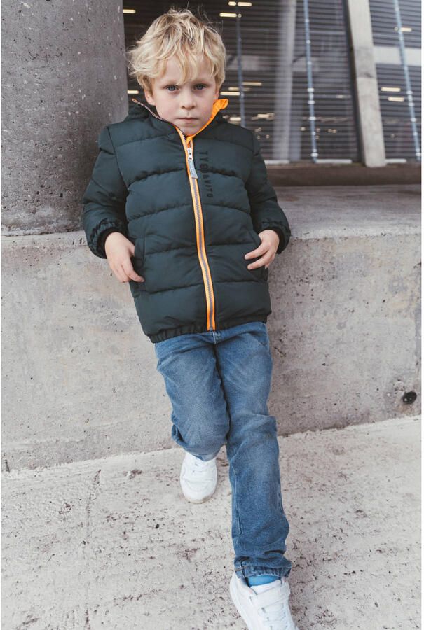 TYGO & vito gewatteerde winterjas met logo donkergroen - Foto 2