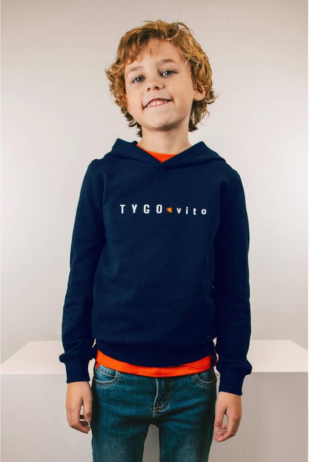 TYGO & vito hoodie donkerblauw Sweater Effen 92 | Sweater van