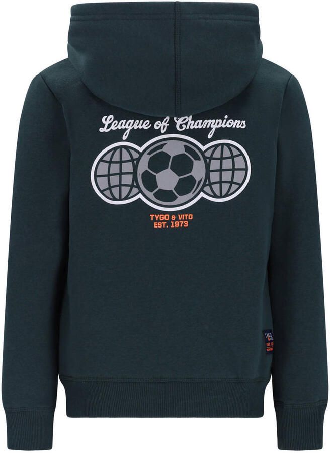 TYGO & vito hoodie met backprint donkergroen - Foto 2