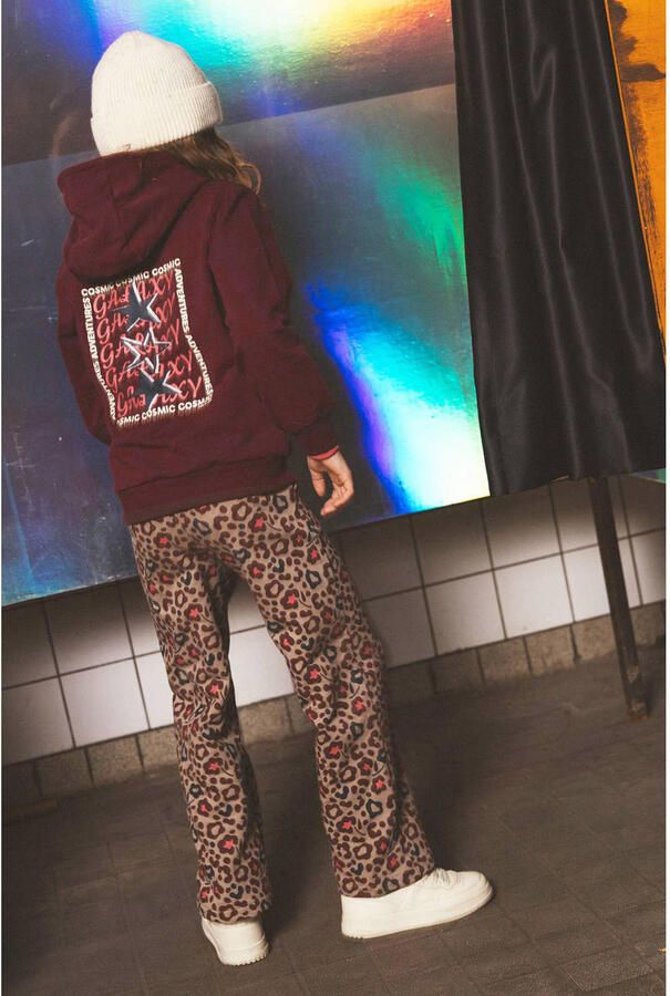 TYGO & vito regular fit casual broek met panterprint beige paars roze - Foto 2