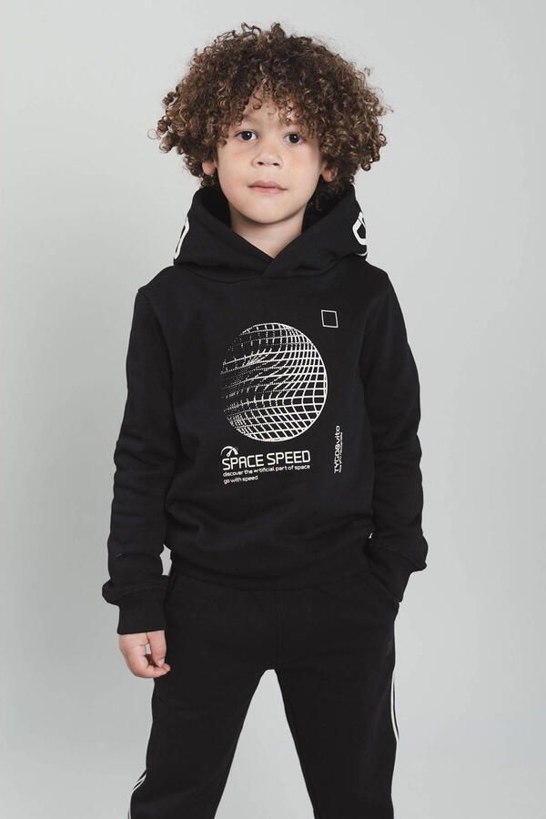 TYGO & vito hoodie met print zwart