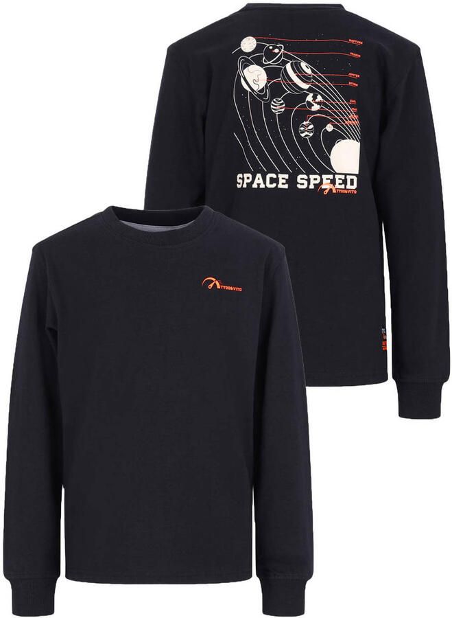 TYGO & vito jersey longsleeve met backprint Zwart Backprint maat 134-140 - Foto 2