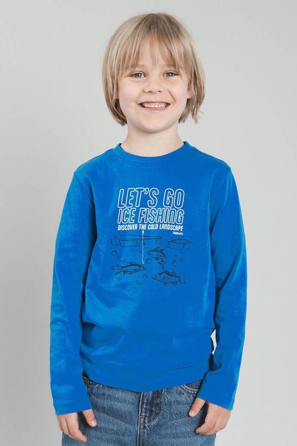 TYGO & vito jersey longsleeve met print blauw Printopdruk maat 122-128