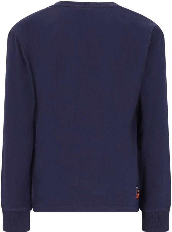 TYGO & vito jersey longsleeve met print donkerblauw Printopdruk maat 146-152