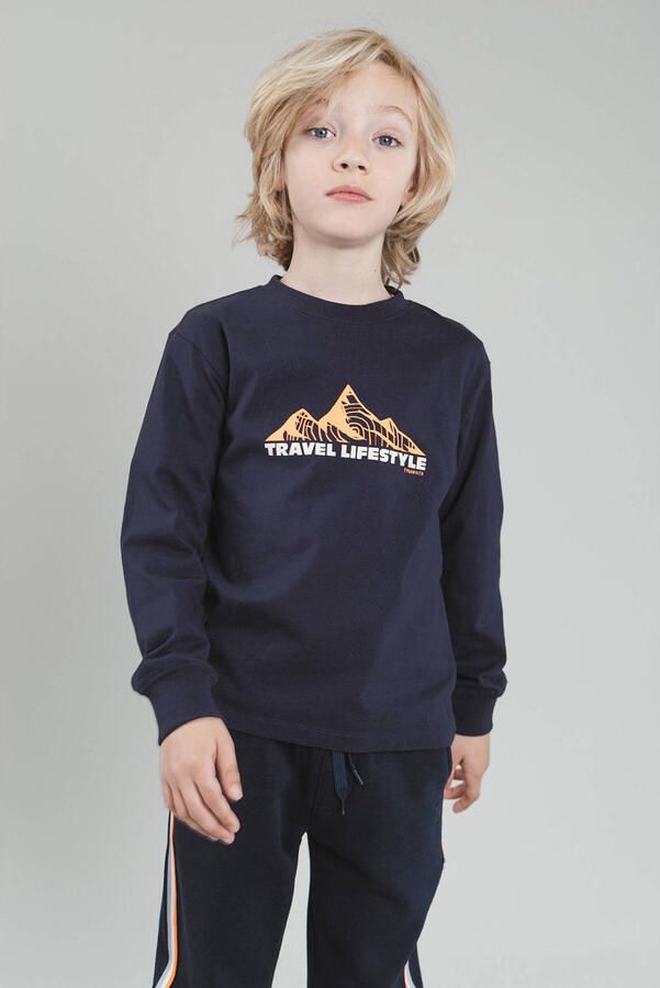 TYGO & vito jersey longsleeve met print donkerblauw Printopdruk maat 146-152 - Foto 2
