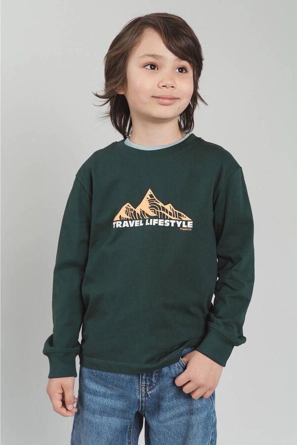 TYGO & vito jersey longsleeve met print donkergroen