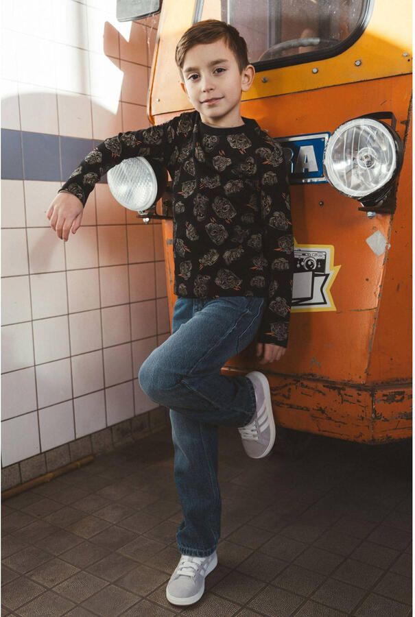 TYGO & vito jersey longsleeve met print zwart - Foto 2