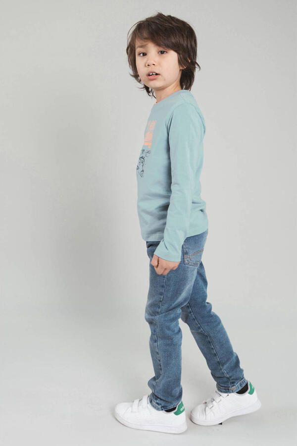 TYGO & vito jersey rechtvallende longsleeve met print lichtblauw Printopdruk maat 134-140 - Foto 3