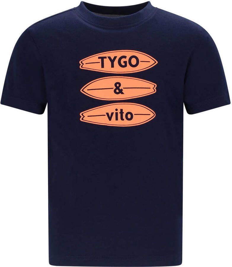 TYGO & vito jersey T-shirt donkerblauw