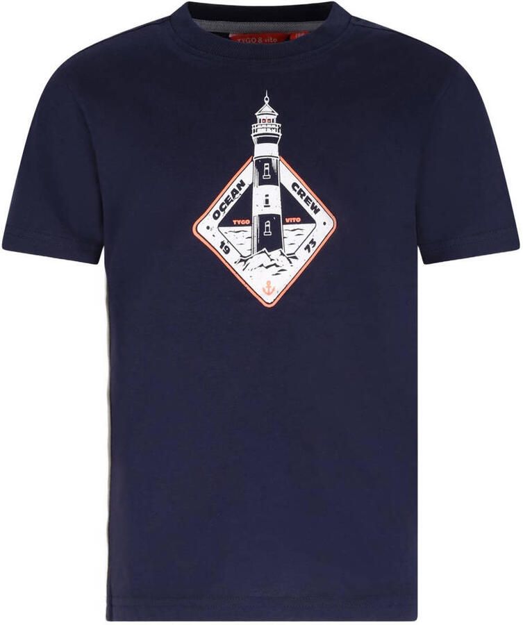 TYGO & vito jersey T-shirt donkerblauw