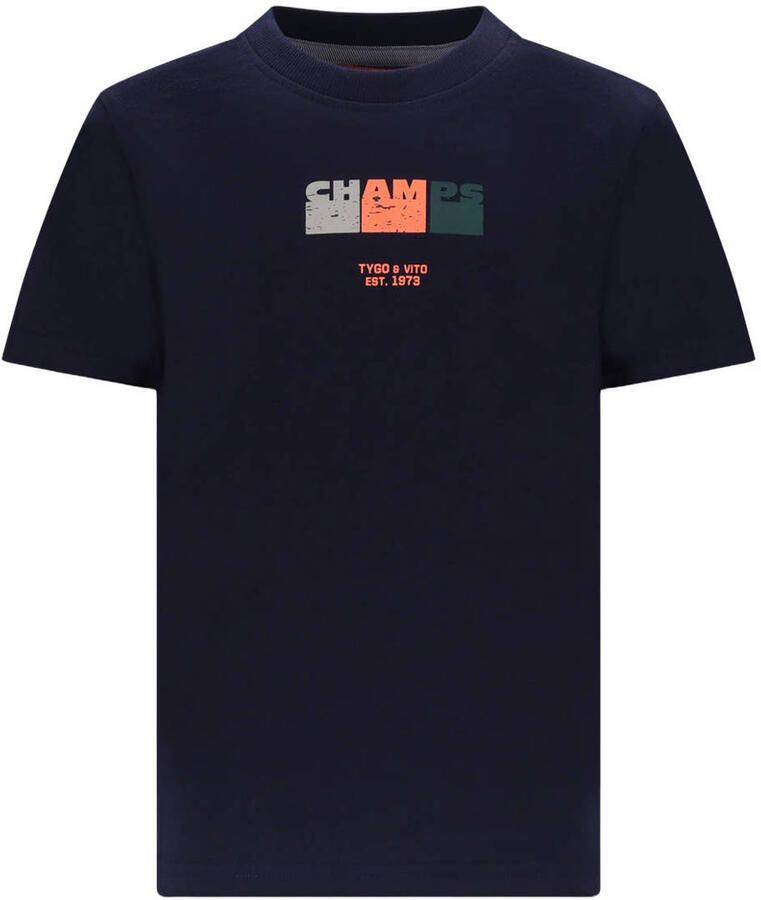 TYGO & vito jersey T-shirt donkerblauw