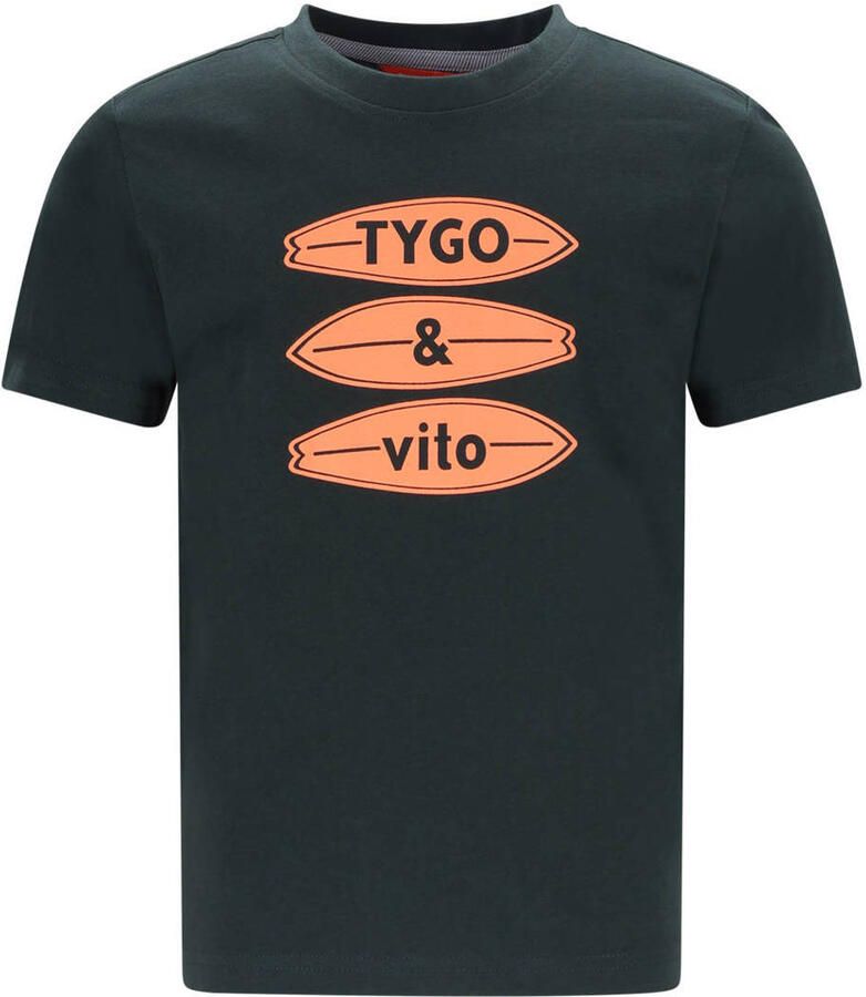 TYGO & vito jersey T-shirt donkergroen