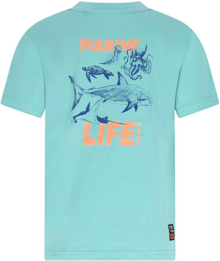 TYGO & vito jersey T-shirt met backprint blauw - Foto 2