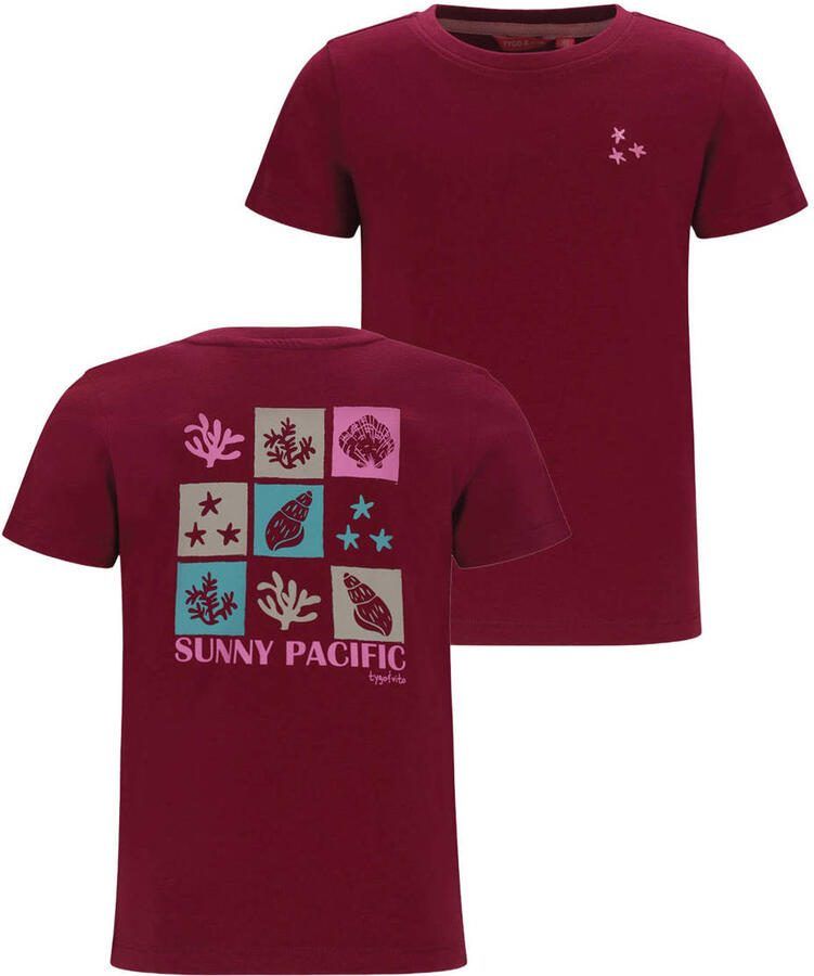 TYGO & vito jersey T-shirt met backprint donkerrood - Foto 2