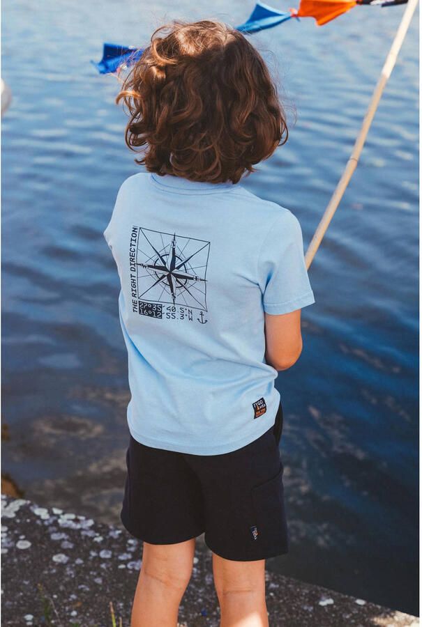 TYGO & vito jersey T-shirt met backprint lichtblauw - Foto 3