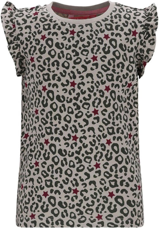 TYGO & vito jersey T-shirt met panterprint zand
