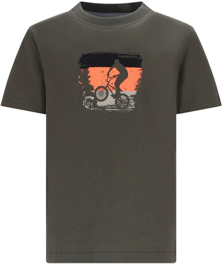 TYGO & vito jersey T-shirt olijfgroen