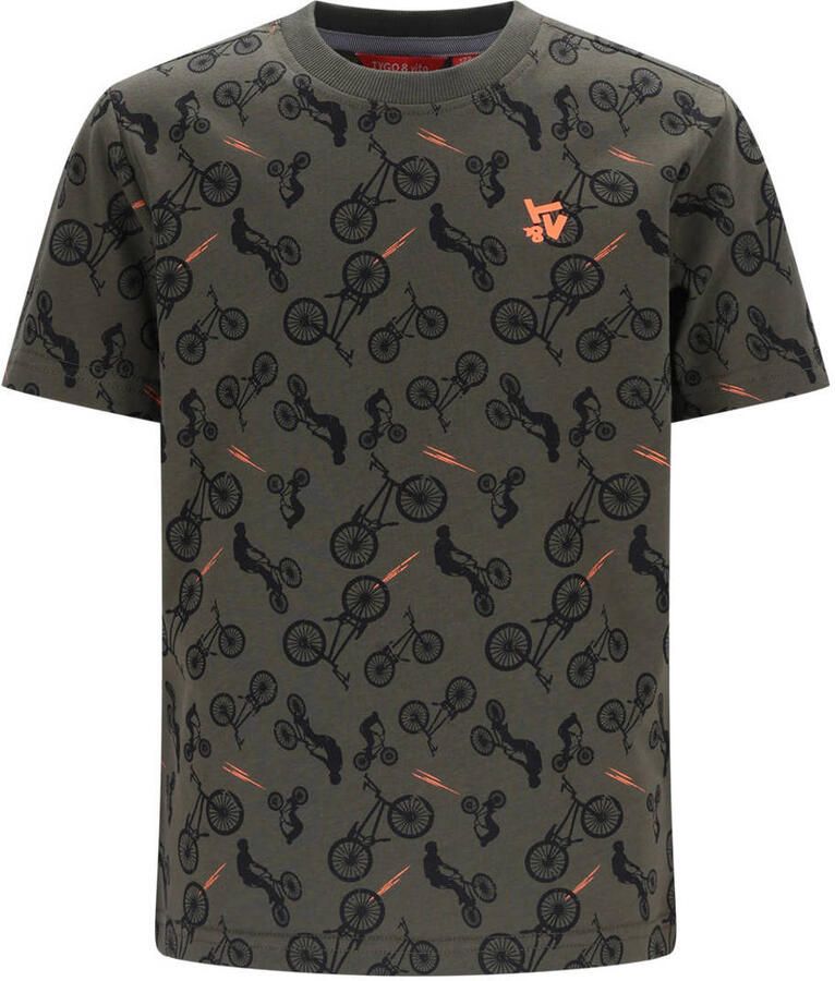 TYGO & vito jersey T-shirt olijfgroen