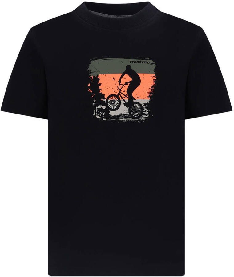 TYGO & vito jersey T-shirt zwart