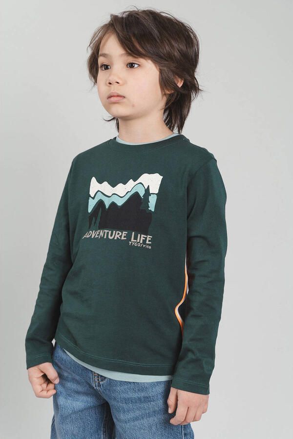 TYGO & vito longsleeve met print donkergroen