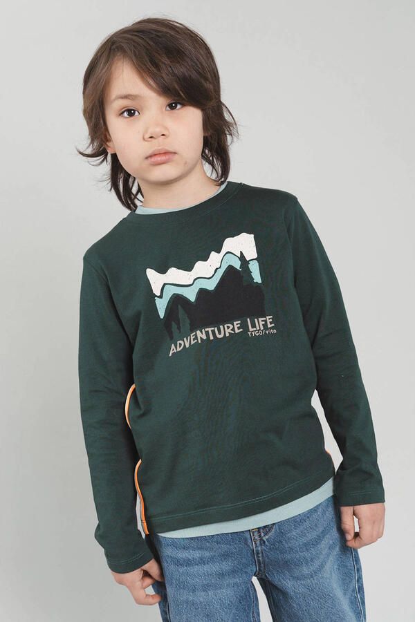 TYGO & vito longsleeve met print donkergroen - Foto 2