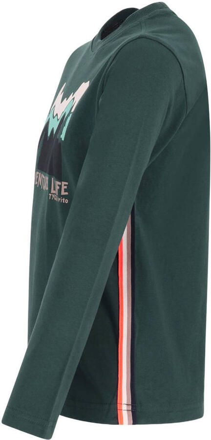 TYGO & vito longsleeve met print donkergroen - Foto 3