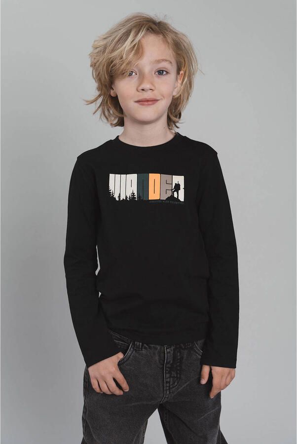 TYGO & vito longsleeve met print zwart