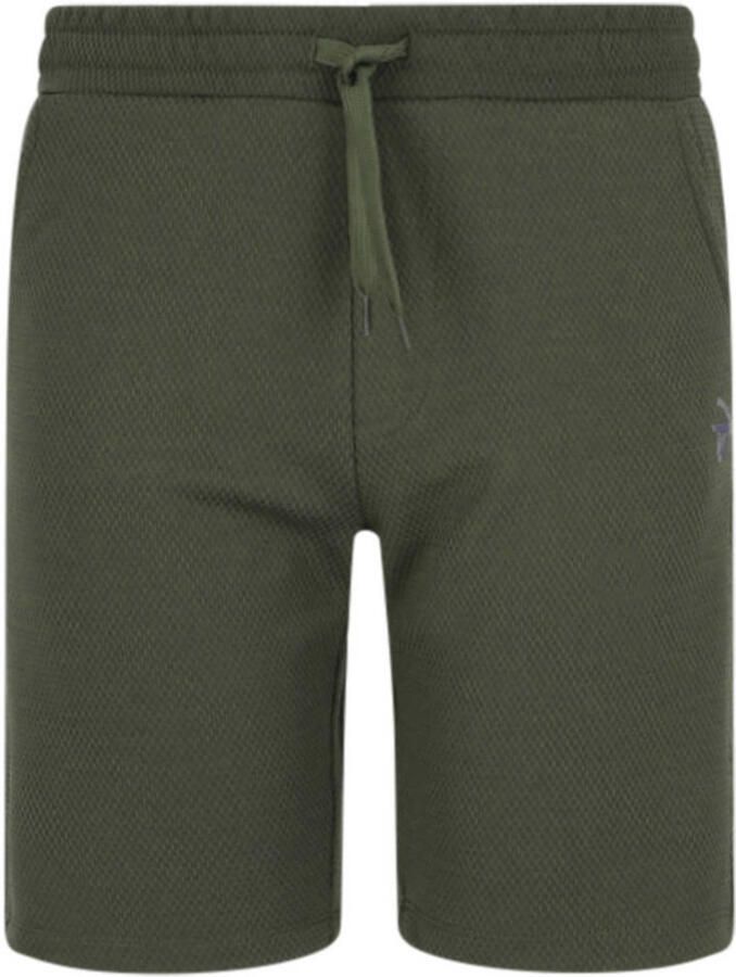 TYGO & vito NextGen regular waist casual short donkergroen met textuur