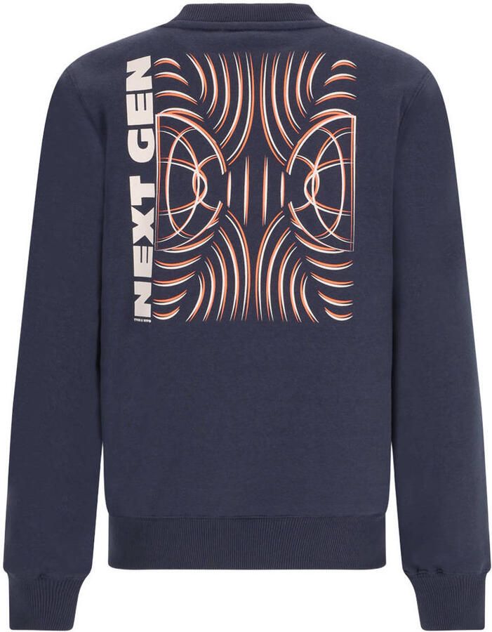 TYGO & vito NextGen sweater met backprint donkerblauw - Foto 2