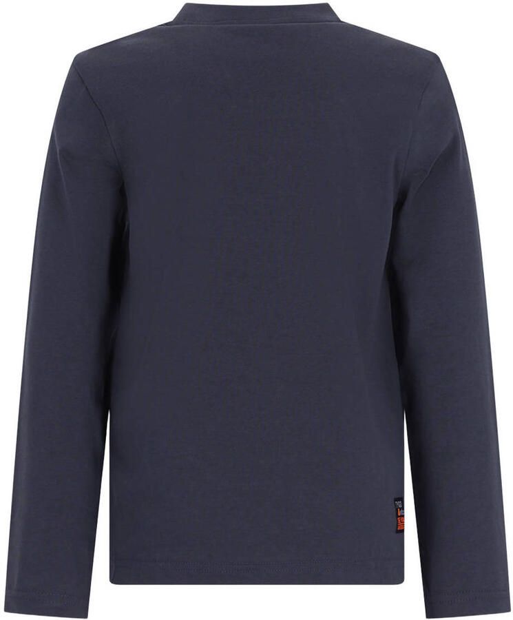 TYGO & vito rechtvallende longsleeve met print donkerblauw Jongens Katoen Ronde hals maat 146-152
