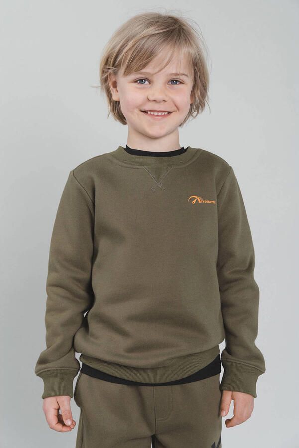 TYGO & vito rechtvallende sweater met backprint donkergroen Backprint maat 134-140