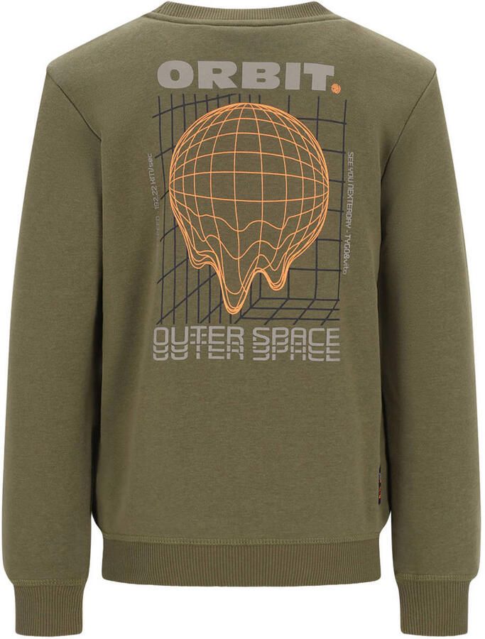 TYGO & vito rechtvallende sweater met backprint donkergroen Backprint maat 134-140 - Foto 2
